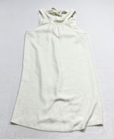Joie Tie Neck Halter Shift Dress‎ Womens Size S Ivory White Mini Cocktail Crepe Photo 0
