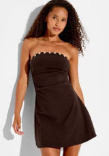 Wild Fable Brown Strapless Mini Dress — Women’s Size S — New with Tags Photo 0