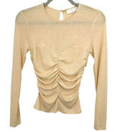 ASTR The Label Buttercream Ruched Bust Long Sleeve Top Womens XS Photo 0