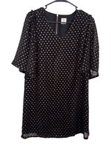 GOOD HART Matilda Jane Black‎ Gold Polka Dot Flutter Sleeve V Neck Dress XS Photo 0