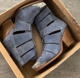 Free People Brayden Fisherman Western Boots in Blue Suede Photo 0