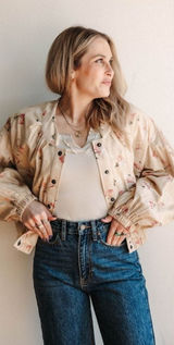 Free People‎ Rory Bomber Jacket Floral Boho Summer Spring Cowboy Roadtrip XS Photo 0