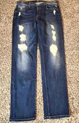 7‎ For All Mankind The Relaxed Skinny Distressed Blue Jeans Size 28 Made in USA Photo 0