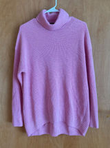 J. Crew Pink Ribbed relaxed turtleneck sweater Cotton Cashmere Blend Size S Photo 0
