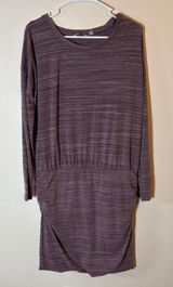 Athleta Beyond Soft Avenues Dress Plum Heathered‎ Knit Long Sleeve Size Medium Photo 0