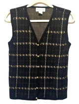Croft and barrow women’s vest size S Plaid, houndstooth eclectic‎ grandpa Photo 0