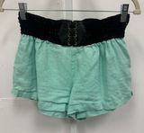 Y2K Bebe Low Rise Mint‎ Green Shorts wth Corset Lace-Up Waist Linen Medium Photo 0