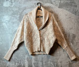 Free People XS‎ Womens Shawl Collar Cardigan Wool Crochet Knit Eyelet Cottage Photo 0
