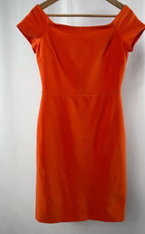 Alice + Olivia‎ Boat Neck Cap Sleeve Sheath Dress in Orange Size 6 Photo 0