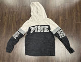 VTG Victoria's Secret PINK Colorblock Hoodie - Gray/Black - Size S‎ (2016) Photo 0