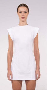 NONchalant Becca mini Dress White Siz eSmall Minimalist cotton cap sleeve Photo 0