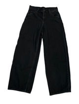 Uniqlo Baggy Wide Leg Jeans Black High Rise Denim Size 26 Barrell leg Photo 0