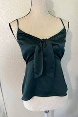 Abercrombie‎ & Fitch Emerald Green Satin Tie Front Camisole Top Small Photo 0