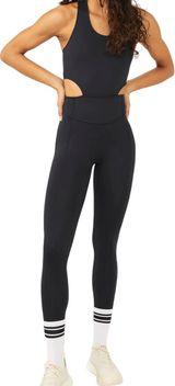 Free People Movement Back It Up Onesie Jumpsuit Workout Cropped Cutout Black XS Photo 0