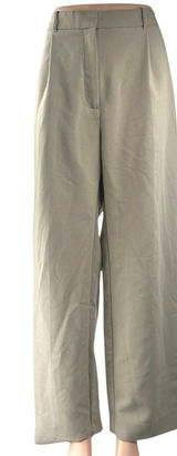 Abercrombie & Fitch Cream White High Waisted Wide Leg Trousers Dress Pants Sz 33 Photo 0