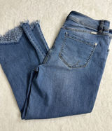 INC International Concepts Medium Blue Cropped Raw-Hem Jeans Photo 0
