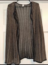 JONES NEW YORK Women’s Black Gold Metallic Long Dressy Open Cardigan SizeS Photo 0