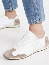 Tory Burch Leather Tory Logo Sneakers Low Tops White Ivory Cerbiatto size 10.5 Photo 0