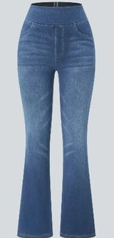 641 | NWT Halara Flex High Waist Flare Leg Stretch Denim Blue Womens S Photo 0