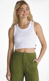 Vans Drew Ribbed Crop Tank Top Womens XL White Sleeveless Casual NEW Photo 0