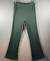 355 | Aerie Womens Small Ribbed‎ High Waisted Flare Lounge Pants Green Photo 0
