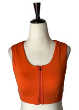 Oiselle Flyout Zip Sports Bra Women 6 Orange High Impact Running Phone Pocket Photo 0