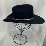 Cody James Black Wool Felt Cowboy Hat Gold Silver Metallic Band Western Photo 0