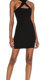 NBD Yvette Halter Dress Size Medium Black NWOT Photo 0