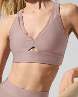 Alo Airlift Mesh Just Right Sports Bra Size S Pink Mauve Pilates Gym Yoga Sporty Photo 0