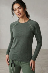 Figs Long-Sleeve Crew Top in Olive XS Photo 0