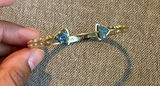 Kendra Scott Gold Cuff Bracelet with Iridescent Blue-Green Triangle Stones Photo 0