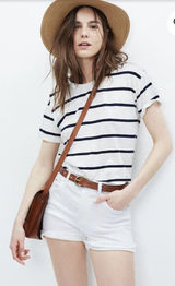 NWOT Madewell High-Rise Denim Shorts in Pure White E8927 - Size‎ 28 OLDSTOCK Photo 0
