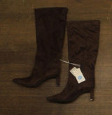 A New Day Justice Faux Suede Heeled Boots with Side Zip 94568890 Brown 7.5M Photo 0
