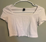 SHEIN White Scoop Neck Cropped Tee Top Photo 0