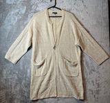 Pas De Calais Cozy Minimalist Knit Cardigan Neutral Beige Cardigan‎ XS Oversized Photo 0