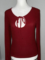 Skims Ruby Red Long Sleeve Tie Front‎ Long Sleeve Size Small (Worn few times) Photo 0