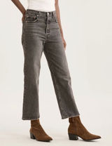 Levi's Ribcage Straight Ankle Jeans Gray Charcoal High Rise W29 L27 Indie Photo 0