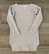 . Beige Tan Sweater Dress Tunic Long Sleeve Photo 0