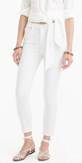 J.Crew Lookout High Rise Crop Jeans Womens 27 White Slim Denim AA Photo 0