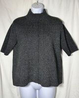 Zara Knit Women’s Gray Mock Neck Short Sleeve Sweater Top - Size L - Minimalist Photo 0