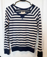 Hollister Womens Y2K Striped Long Sleeve Top XS Blue White Preppy Bella Swan Photo 0