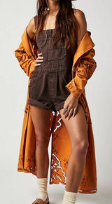 Free People We The Free NEW Ziggy Shortalls In mocha Brown Size XS Photo 0