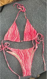 Pink & White Scrunch Bikini Size M Photo 0