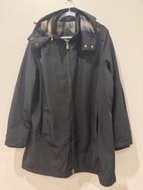 Pendleton Women's Full Zip Jacket Black Plaid Trench Rain Coat XL Photo 0
