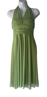 Celavie Collection‎ Y2k Women's Size Small Green Fairy Chiffon Halter Mini Dress Photo 0