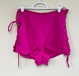 Hello Molly Womens Satin Lattice Side Fun Starts With You Shorts Pink XS Photo 0