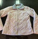 Columbia Women's Coat Jacket Sz M Pink Gray Puffer Quilted Full Zip Pockets Photo 0