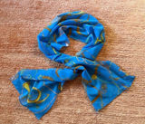 Blue Silk Equestrian Print Scarf Horses Harness Bridle Pattern Photo 0