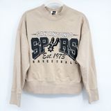 QORE Womens Western Tan San Antonio Spurs Streetwear Mock Neck Sweatshirt‎ S/M Photo 0