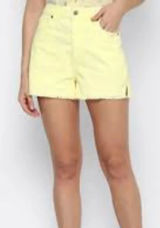 American Eagle‎ Women Yellow Stretch Corduroy Mom Shorts Size 12 Photo 0